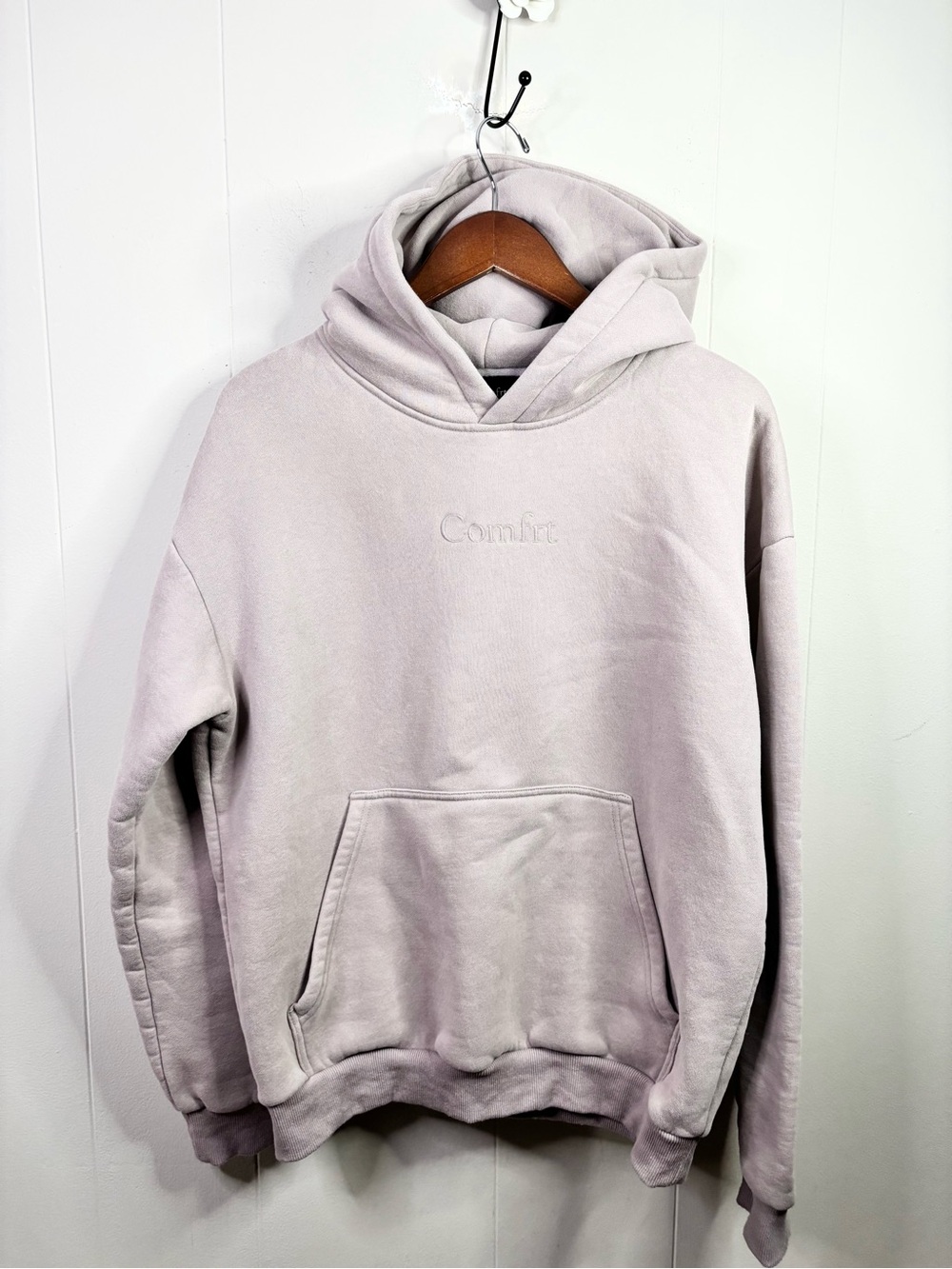 COMFRT pale pink purple oversized pullover hoodie sweatshirt soft cotton M